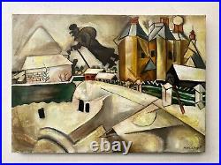 Marc Chagall handmade oil on canvas, signed, (Unframed) 50x70 cm vtg art