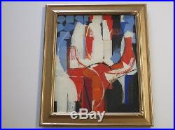 Masterful Painting Abstract Expressionism Signed Non Objective 1950's Vintage