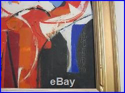 Masterful Painting Abstract Expressionism Signed Non Objective 1950's Vintage