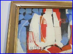 Masterful Painting Abstract Expressionism Signed Non Objective 1950's Vintage