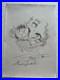 Maurice Sendak painting DRAWING on old paper signed stamped vintage