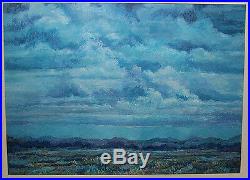 Maxine Price Signed Framed Matted Original Texas Landscape Cloud Painting