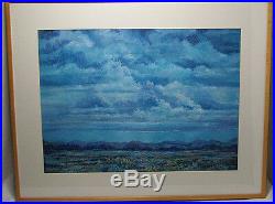 Maxine Price Signed Framed Matted Original Texas Landscape Cloud Painting