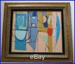 Medium Large Abstract Painting Vintage Modernism Expressionism Cubism Cubist