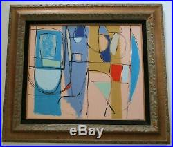 Medium Large Abstract Painting Vintage Modernism Expressionism Cubism Cubist