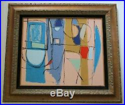 Medium Large Abstract Painting Vintage Modernism Expressionism Cubism Cubist