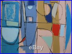 Medium Large Abstract Painting Vintage Modernism Expressionism Cubism Cubist