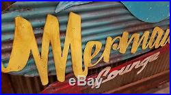 Mermaid Mid-Century Retro Painted Metal Sign FREE SHIPPING