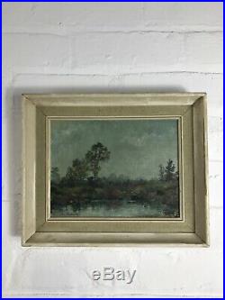 Mid Century Oil On Board Signed Pamela Russell Vintage Antique Painting Art