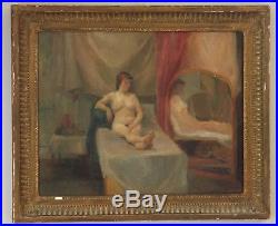Modern British Oil Painting Vintage Portrait of Nude Woman. Signed Anne Rose