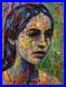 Modern Woman Girl Art Signed Female Oil Painting Abstract Portrait Vintage Deco
