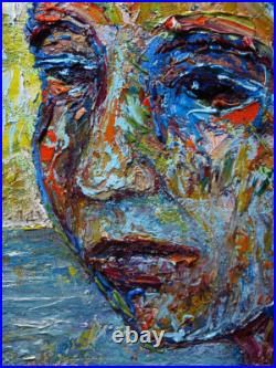 Modern Woman Girl Art Signed Female Oil Painting Abstract Portrait Vintage Deco Modern Woman Girl Art Signed Female Oil Painting Abstract Portrait Vintage Deco