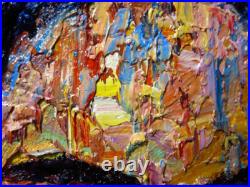 Modern Woman Girl Art Signed Female Oil Painting Abstract Portrait Vintage Deco