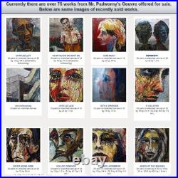 Modern Woman Girl Art Signed Female Oil Painting Abstract Portrait Vintage Deco