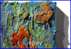 Modern Woman Girl Art Signed Female Oil Painting Abstract Portrait Vintage Deco