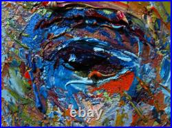 Modern Woman Girl Art Signed Female Oil Painting Abstract Portrait Vintage Deco