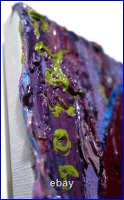 Modern Woman Girl Art Signed Female Oil Painting Abstract Portrait Vintage Deco