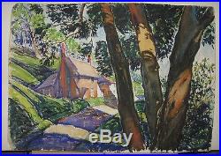 Montague Charman Vintage Modernist Country Landscape Noted New York Artist