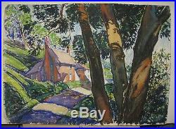 Montague Charman Vintage Modernist Country Landscape Noted New York Artist