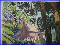 Montague Charman Vintage Modernist Country Landscape Noted New York Artist