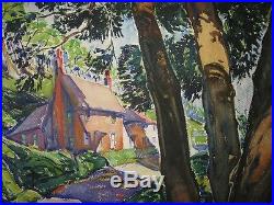 Montague Charman Vintage Modernist Country Landscape Noted New York Artist