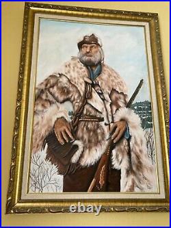 Mountain Man vintage original oil painting signed