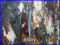 Mystery Artist Painting Vintage Abstract Figural 1960 Modernism Expressionism