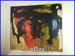 NAKAMURA NONOBJECTIVE ABSTRACT OIL PAINTING VINTAGE MID CENTURY 1969 Signed