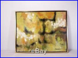 NICE Mid Century'67 MODERNIST ABSTRACT OIL CANVAS PAINTING SIGNED Vintage Art