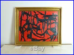 NY ABSTRACT EXPRESSIONIST OIL PAINTING VINTAGE MID CENTURY MODERN Signed 1967