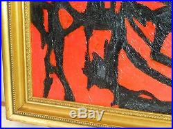 NY ABSTRACT EXPRESSIONIST OIL PAINTING VINTAGE MID CENTURY MODERN Signed 1967