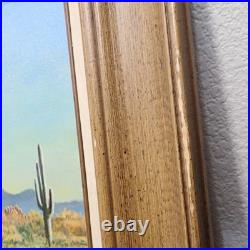 Neal Butcher Signed 43x26 Desert Mountain Scene Saguaro Oil Painting Framed Vtg Neal Butcher Signed 43x26 Desert Mountain Scene Saguaro Oil Painting Framed Vtg