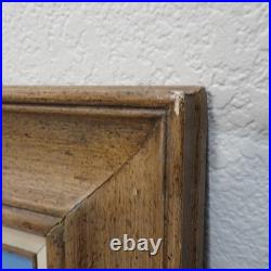 Neal Butcher Signed 43x26 Desert Mountain Scene Saguaro Oil Painting Framed Vtg