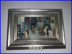 Neo-expressionism Vintage Italy Miniature Painting Artist Signed 70's