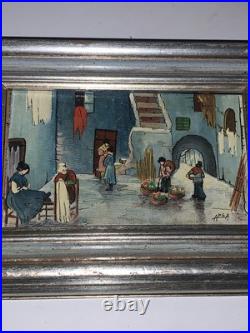 Neo-expressionism Vintage Italy Miniature Painting Artist Signed 70's