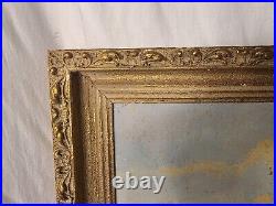 Nice Vintage Guilted Frame- Comes with signed H. WESTER oil on board Seascape