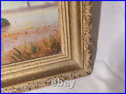Nice Vintage Guilted Frame- Comes with signed H. WESTER oil on board Seascape