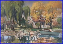 Norbert Czarnowski (1897-1994) Original Vintage Watercolor Painting Boats Signed