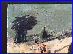 Northern School Art Oil On Board 1940's Antique Vintage Painting Signed