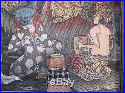 Nyoman Ubud Bali painting vintage village tropical folk masterful ceremony 1970