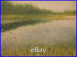 OLD antique Impressionist Fine Art OIL PAINTING vintage Landscape artwork signed