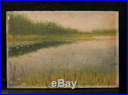 OLD antique Impressionist Fine Art OIL PAINTING vintage Landscape artwork signed