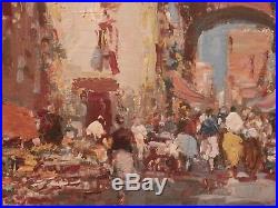 OLD antique Italian Impressionist Fine Art OIL PAINTING vintage artwork signed
