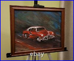 ORIGINAL American Classic Vintage Red Chevy Race Chevrolet CAR PAINTING M Kravt