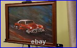 ORIGINAL American Classic Vintage Red Chevy Race Chevrolet CAR PAINTING M Kravt