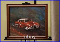 ORIGINAL American Classic Vintage Red Chevy Race Chevrolet CAR PAINTING M Kravt