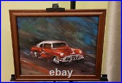 ORIGINAL American Classic Vintage Red Chevy Race Chevrolet CAR PAINTING M Kravt