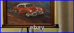 ORIGINAL American Classic Vintage Red Chevy Race Chevrolet CAR PAINTING M Kravt