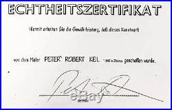 ORIGINAL SIGNED PETER KEIL VINTAGE PAINTING 1992 LAKE WANNSEE 24x24 #73
