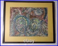 ORIGINAL VINTAGE ABSTRACT Painting, Unique Style One Of A Kind, Signed, Framed